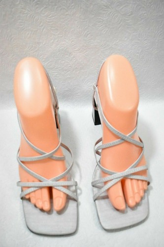 New York Transit Shoes Sandals Heels Size 8 Silver Women's New - Picture 3 of 9