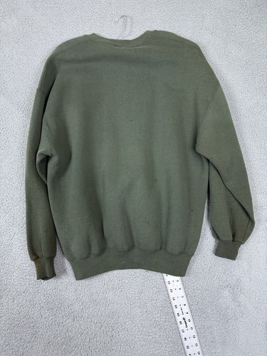 Vintage 90s Russell Athletic Sweatshirt Green Crew Neck Made in USA 2XL - Picture 7 of 8