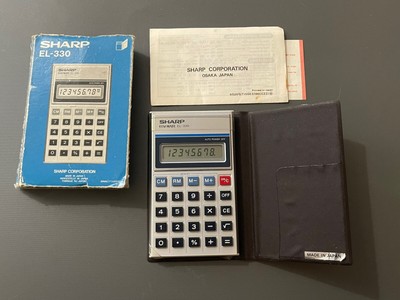 Vintage 1980er Jahre SHARP Taschenrechner EL-330 ELSI MATE funktioniert Made in Japan