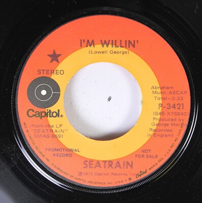 Rock Promo 45 Seatrain - I'M Willing / Broken Morning On Capitol Records