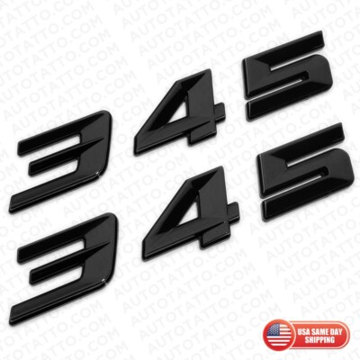 2pcs Blackout 345 HEMI Side Fender Nameplate Badge 3D Limited Emblem Decorate