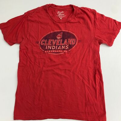 MLB Cleveland Indians Mens T Shirt Medium Red Short Sleeve