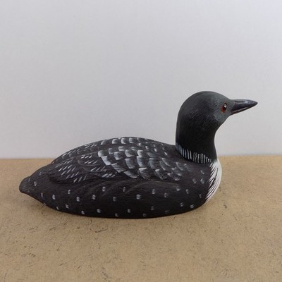 Craft-Tex Loon Duck Decoy signed L. Lightfoot 9.5'' x 4'' VGC