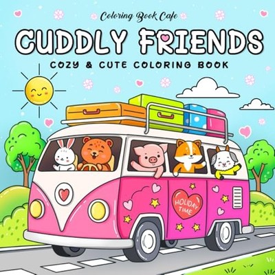Cuddly Friends: Easy Coloring Book ..., Cafe, Coloring 