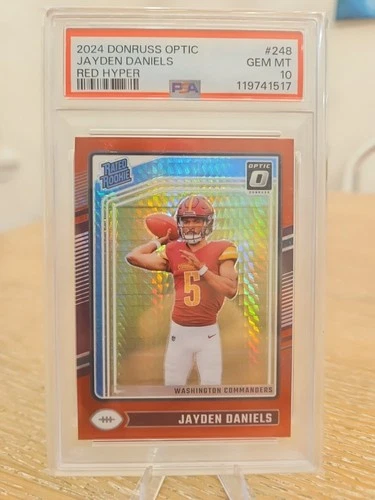 2024 Panini Donruss Optic - Rated Rookie Jayden Daniels Red Hyper Prizm PSA 10🔥