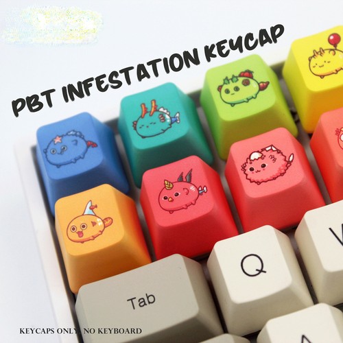 12 Color Cute Little Monster Keycaps, Game Mechanical Keycaps, Personalized DIY - Afbeelding 2 van 24