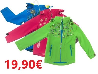 Kinder Softshelljacken   farbenfroh & funktional , Gr.80 - 110, Neu/OVP