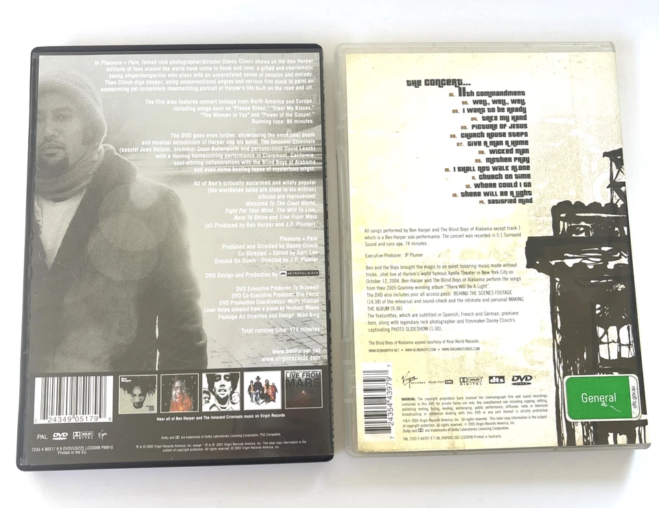 Ben Harper CD DVD lote x 6 - Placer + Dolor, Implacable 7, Diamantes, Live Blindboys Foto 4 de 4