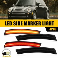 4x LED Side Marker Light For 02-08 Mini Cooper R50 R53 R52 Smoked Front Rear Set