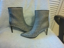 Nine West Women's Size 7 Black Boots With All Over Silver Studs New