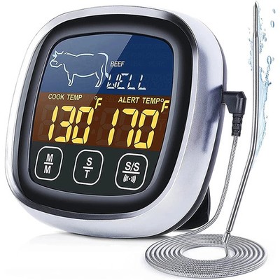 Digital Meat Thermometer Stainless Steel Waterproof Probe for Oven BBQ