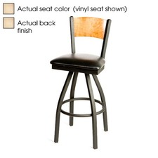 Oak Street Mfg TNT Plain Natural Wood Back & Seat Swivel Barstool