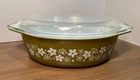 Vintage Pyrex 045 Crazy Daisy Spring Blossom Green Casserole Dish w/ Lid 2.5L