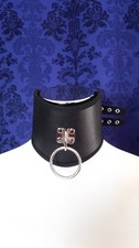 Halskorsett breites Halsband ergonomisch Ring BDSM Gothic Rave Techno Kunstleder
