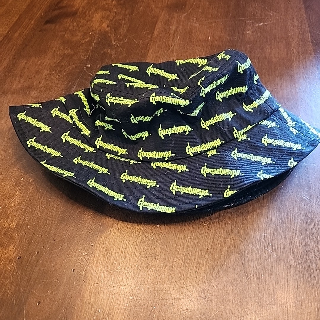 New Scholastic Goosebumps Logo Bucket Hat Black & Neon Green Lettering Cool Curly Goosebumps Snapback Hat - Etsy main image 4