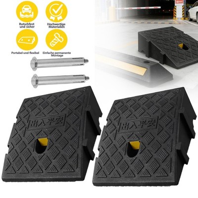 2pcs Bordsteinrampe Gummi 11cm Hoch Türschwellenrampe Tragbar Gummirampe