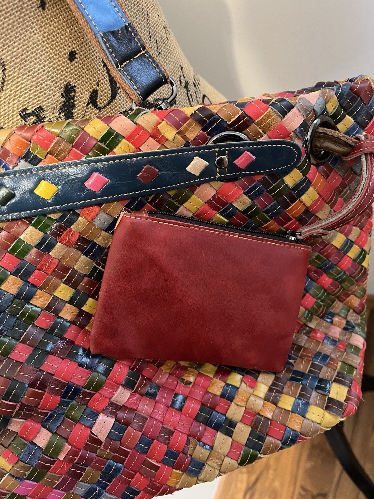 Ameri Leather Extra Large Rainbow Woven Leather T… - image 5