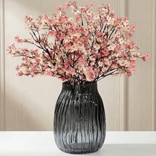 Baby  s Breath Artificial Flowers, Silk Gypsophila Faux Floral 6 Beige Brown