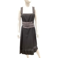 Tory Burch Women’s Dress Size 10 Sleeveless Wool Blend Decorative Waist Black