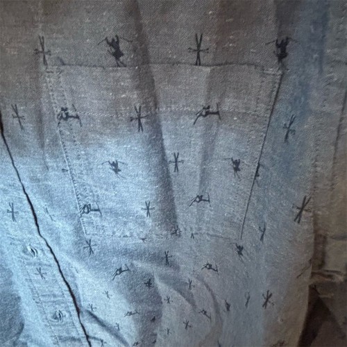 Ski The East Men's Gray Ski Print Button-Up Shirt Size M Long Sleeve - Picture 6 of 6