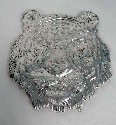 VTG 1999 Arthur Court Bengal Tiger Trivet Wall Hanging Aluminum 9" x 8" EUC