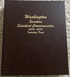 DANSCO COIN ALBUM #8144 WASHINGTON STATEHOOD QUARTERS 2004-2008 INCLUDING PROOFS