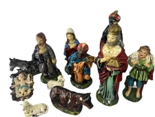 Vintage Nativity Manger Figurines Christmas Figures Japan