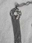 Vintage 1972 Sarah Coventry Spanish Moss Necklace Silvertone Pendant Tassels — photo 2