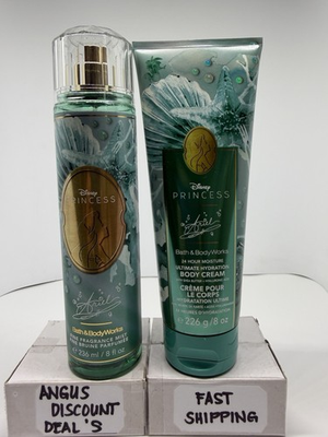 #ad #ad Bath amp; Body Works DISNEY PRINCESS ARIEL FineFragrance Mist amp; Body Cream 8oz 2PCS $28.98