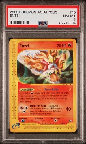 2003 POKEMON AQUAPOLIS #10 ENTEI PSA 8