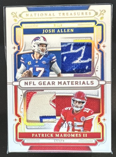 2025 National Treasures Josh Allen Patrick Mahomes II Combo Patch Holo Gold #/10