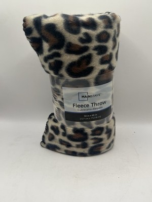 Mainstays Leopard Print Fleece Throw 50in x 60in