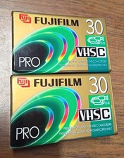 FUJI VHS-C PRO TC-30 - 2 Pack Premium High Grade Camcorder Tapes, NEW SEALED