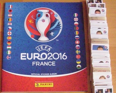 Panini Fußball EM 2016 France Komplettsatz ohne Glizersticker + Softcoveralbum