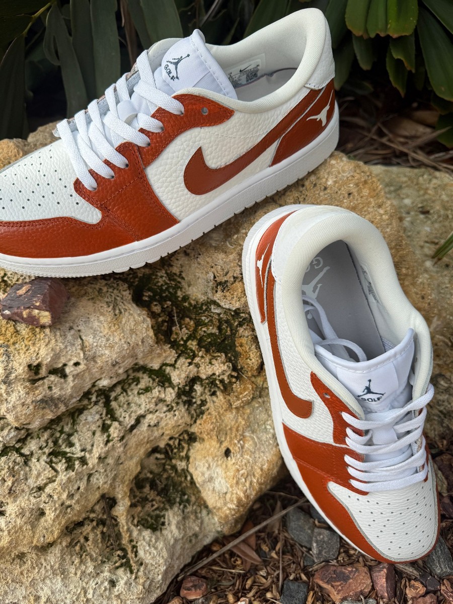 Air Jordan 1 Low Golf Triple White-Custom Burnt Orange Texas  display picture 1