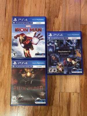 PS4 VR lot of 2 games Iron Man, Rush of blood & demo disk
