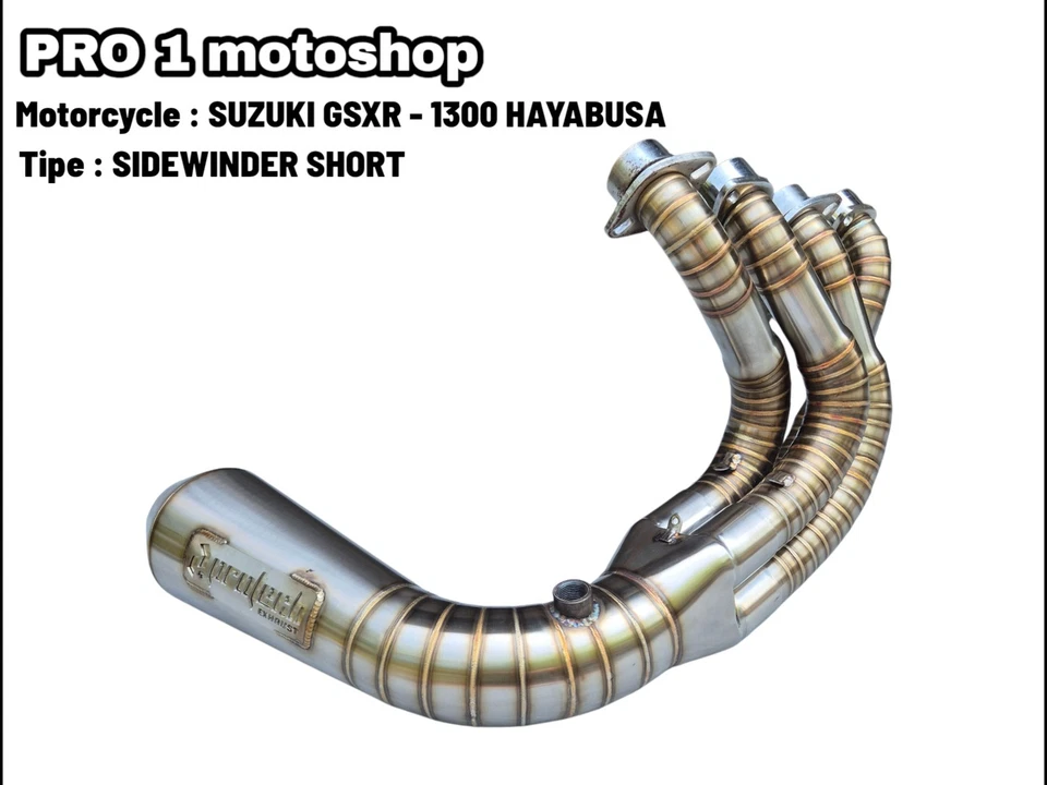 1999-2020 Suzuki GSX 1300R Hayabusa Shorty Sidewinder Race Exhaust System - Image 3 of 4