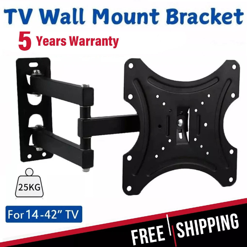 Full Motion TV Wall LED Mount Bracket Swivel Tilt 14 17 22 2