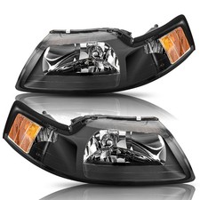 Halogen Headlight Pair Fit For 1999-2004 Ford Mustang Headlamp