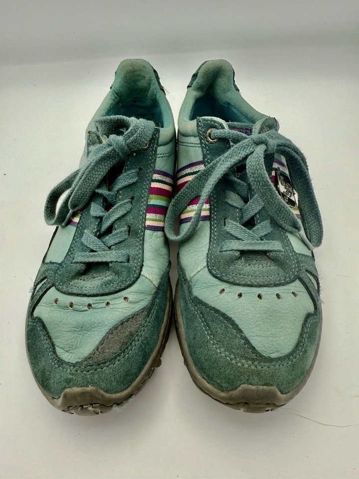 Zapatos informales de cuero verde azulado vintage Diesel CHEJU 78 para mujer 7 para caminar 1614 Foto 3 de 4