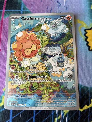 ✨Castform Sunny Form 195/191 Sv08: Surging Sparks Holo✨