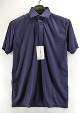 Collars and Co Men's Small Original Semi-Spread Collar Polo Blue Polka Dot