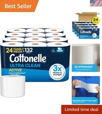 Clog-Free Septic Safe Toilet Paper - 24 Family Mega Rolls with 353 Sheets Each