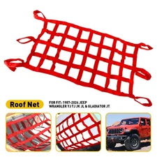Red Multifunction Mesh Cargo Net Roof Net Hammock for Jeep Wrangler YJ TJ JK JL