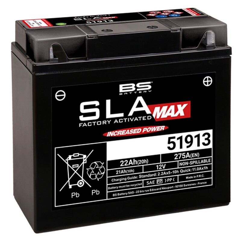 Batterie BS BATTERY SLA Max 51913 étanche et sans entretien pour moto