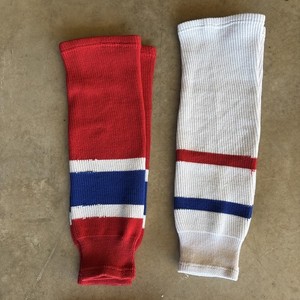 2 pair of Ice Hockey   Knit Socks 20 & 21” red white blue