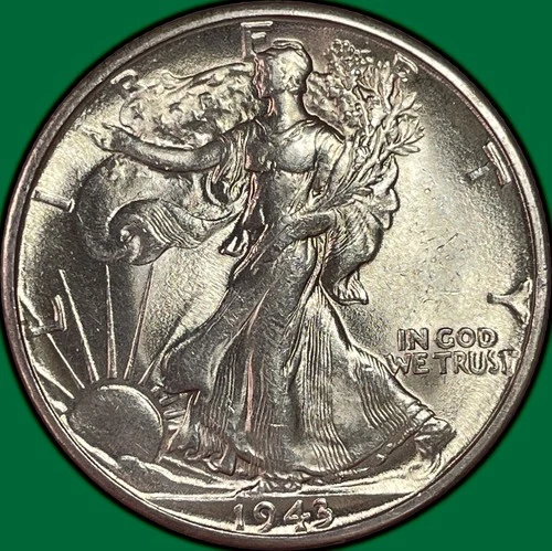 1943-S Walking Liberty Half Dollar Choice Almost Uncirculated AU+ Coin #36389