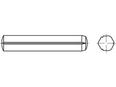 100 x Zylinderkerbstifte DIN 1473 Stahl 8 x 45 VES, CAB FASTENING