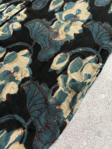 Anokhi Womens XXL Top Black Teal Floral Print 3/4 Sleeve 100% Cotton - Picture 8 of 19