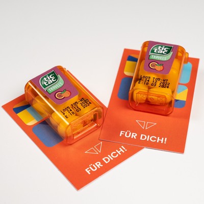 100 x Mini Card mit Tic Tac   |  Orange für dich 